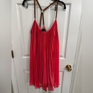 BCBGMAXAZRIA Coral accordion style dress